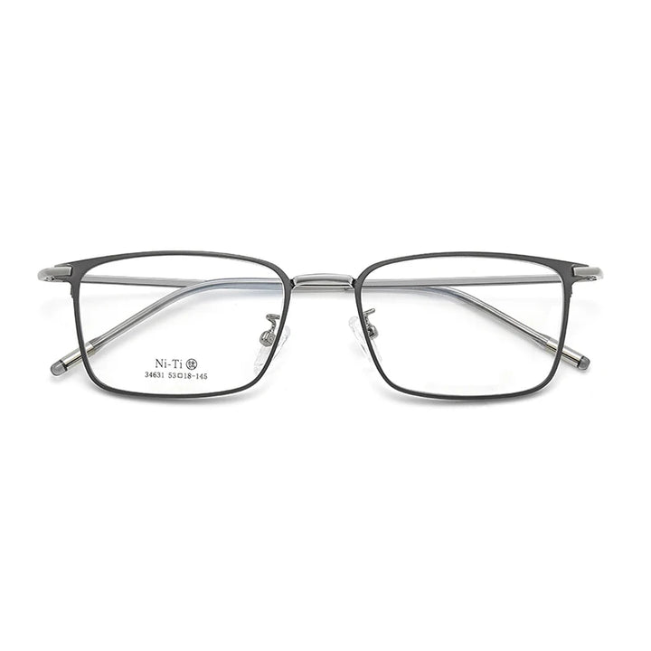 KatKani Unisex Full Rim Big Square Titanium Alloy Eyeglasses 34631 Full Rim KatKani Eyeglasses   