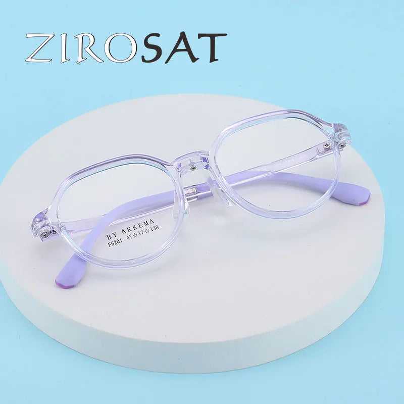 Zirosat Unisex Youth Full Rim Oval Tr 90 Silicone Eyeglasses Z5201 Full Rim Zirosat   