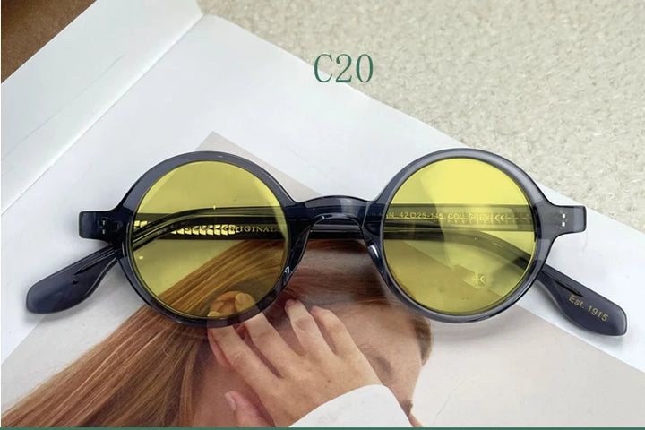 Yujo Unisex Full Rim Round Acetate Sunglasses 4225s Sunglasses Yujo C20 CHINA 