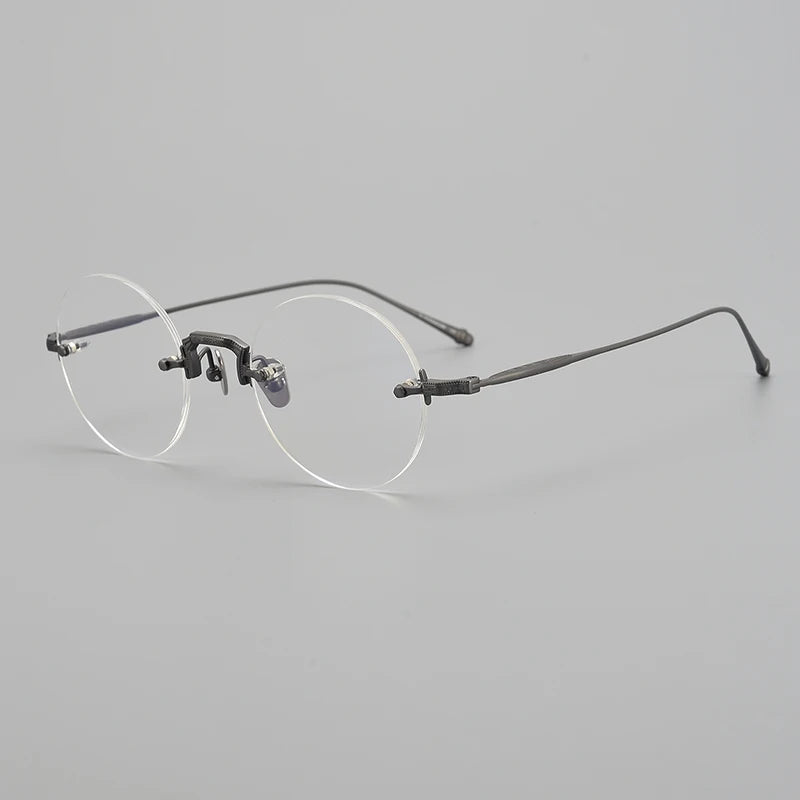 Bobbie Women's Rimless Round Oval Titanium Eyeglasses 935925
