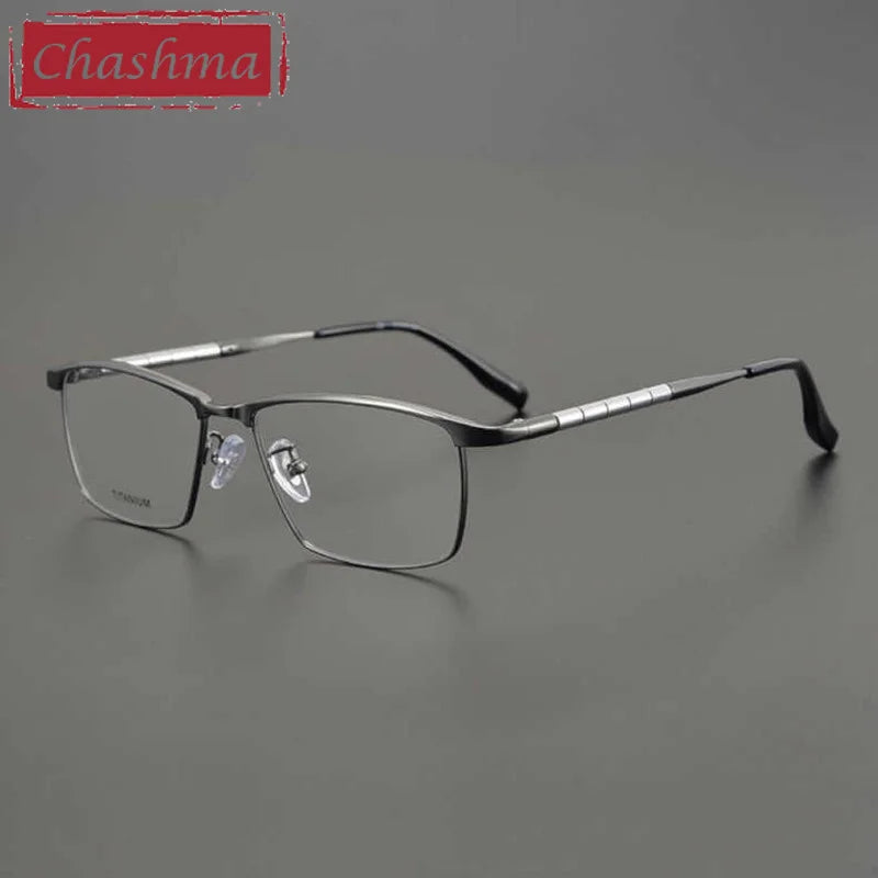 Chashma Men's Full Rim Brow Line Square Titanium Eyeglasses 46119