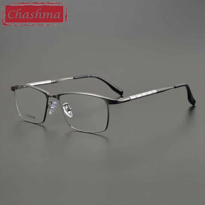 Chashma Men's Full Rim Brow Line Square Titanium Eyeglasses 46119