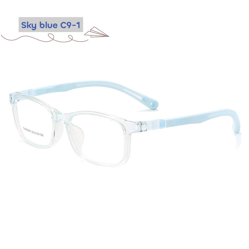 Vicky Unisex Youth's Full Rim Square Tr 90 Silicone Eyeglasses V66065 Full Rim Vicky K 66065-C9-1 CHINA 