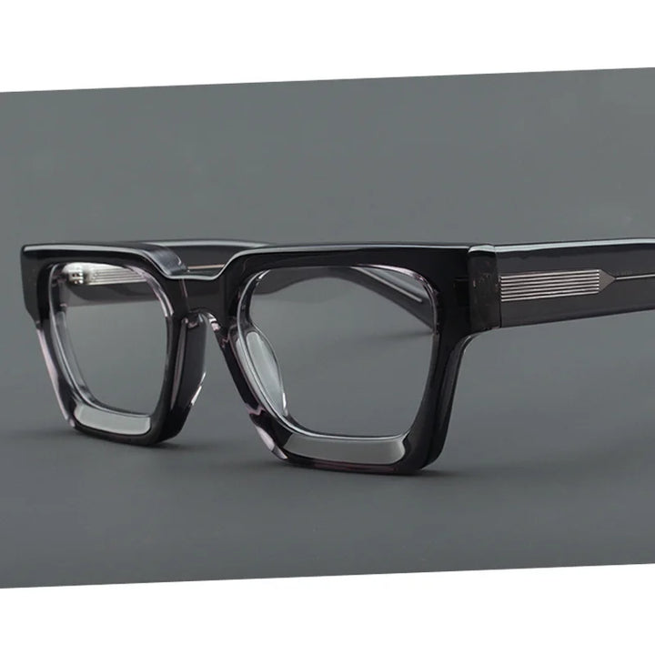 Brightzone Unisex Full Rim Square Thick Acetate Eyeglasses 1439 Full Rim Brightzone C1  