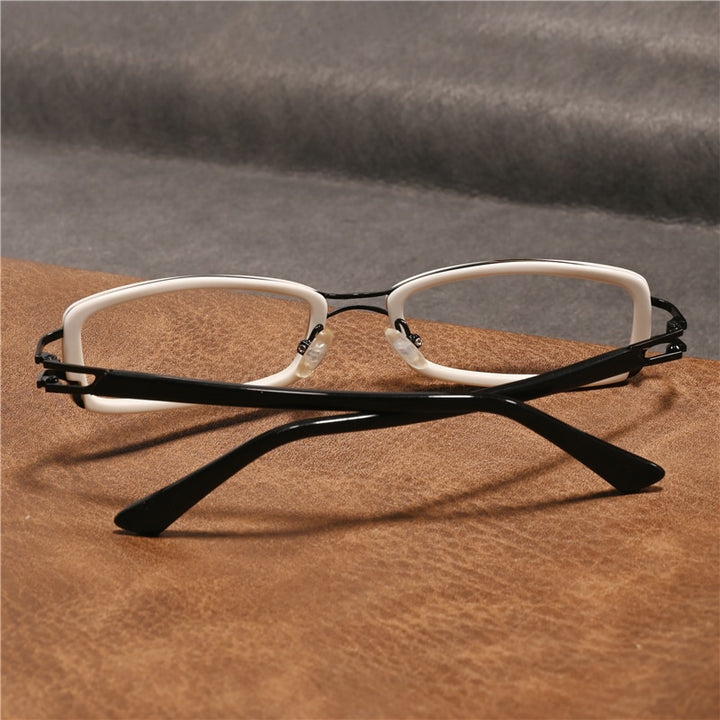 Cubojue Unisex Full Rim Rectangle Tr 90 Titanium Myopic Reading Glasses 2104m Reading Glasses Cubojue   