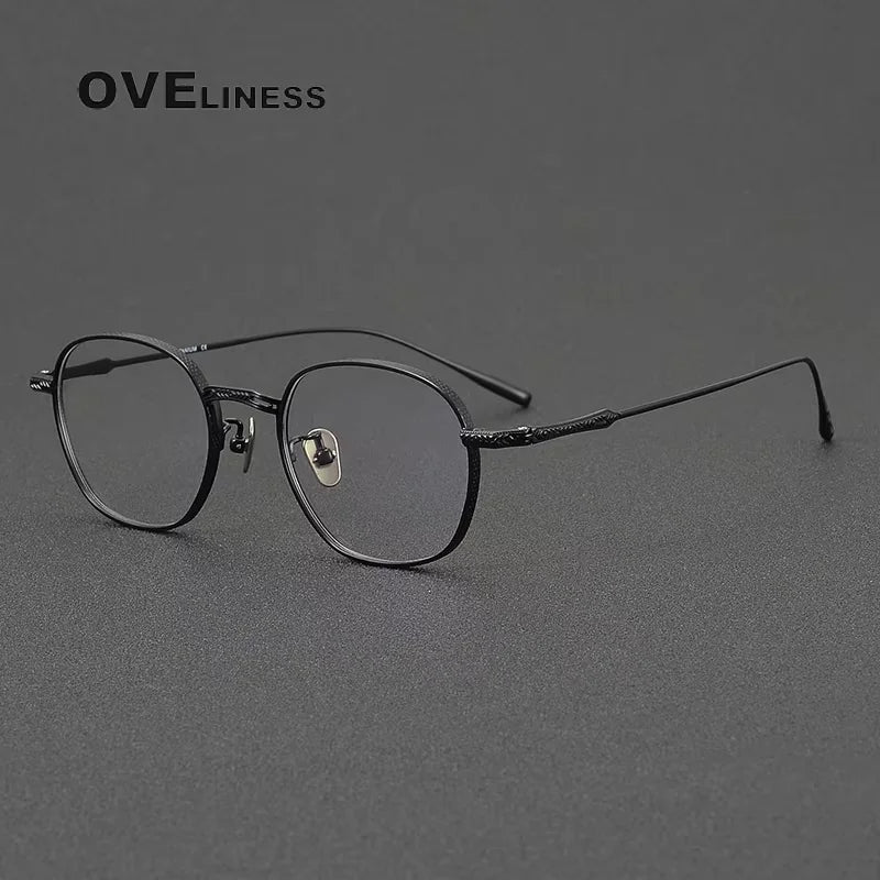 Oveliness Women's Full Rim Round Square Titanium Eyeglasses 614301