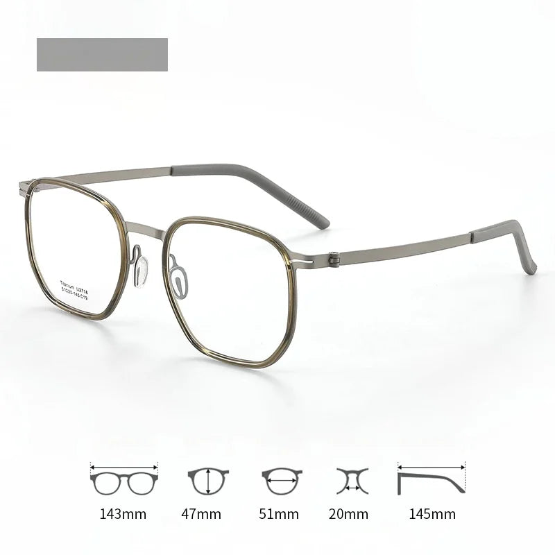 Xbora Unisex Full Rim Oval Square Tr 90 Titanium Eyeglasses 27184