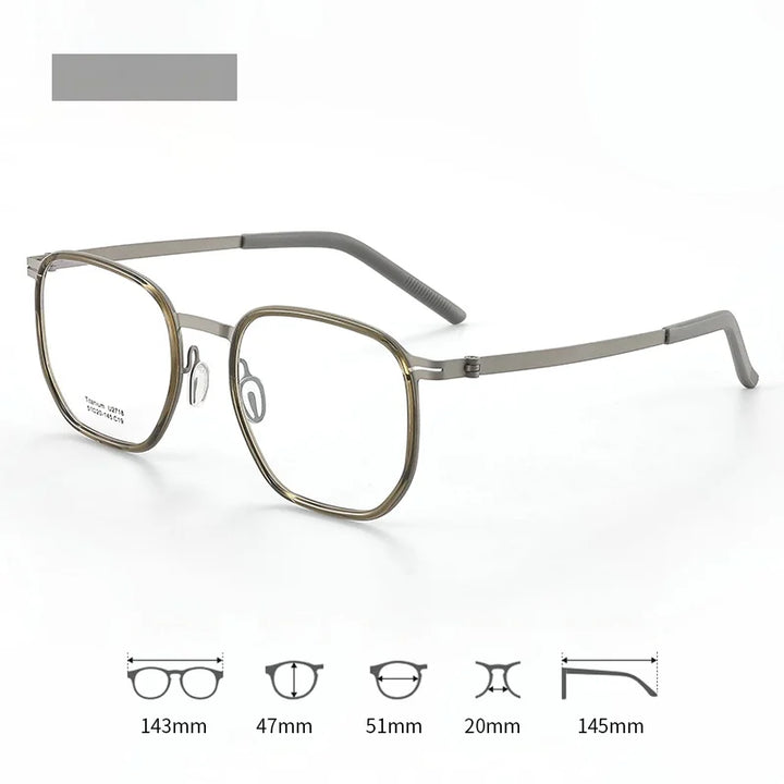 Xbora Unisex Full Rim Oval Square Tr 90 Titanium Eyeglasses 27184