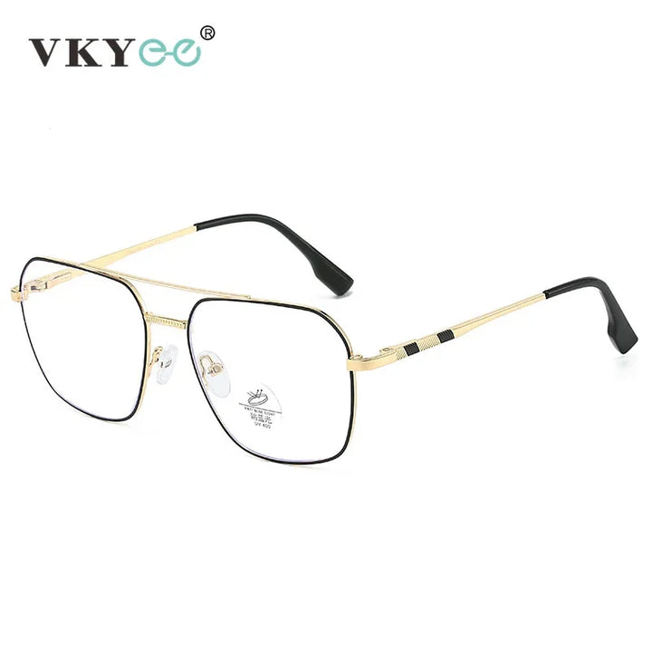 Vicky Unisex Full Rim Square Double Bridge Alloy Reading Glasses 46905 Reading Glasses Vicky   