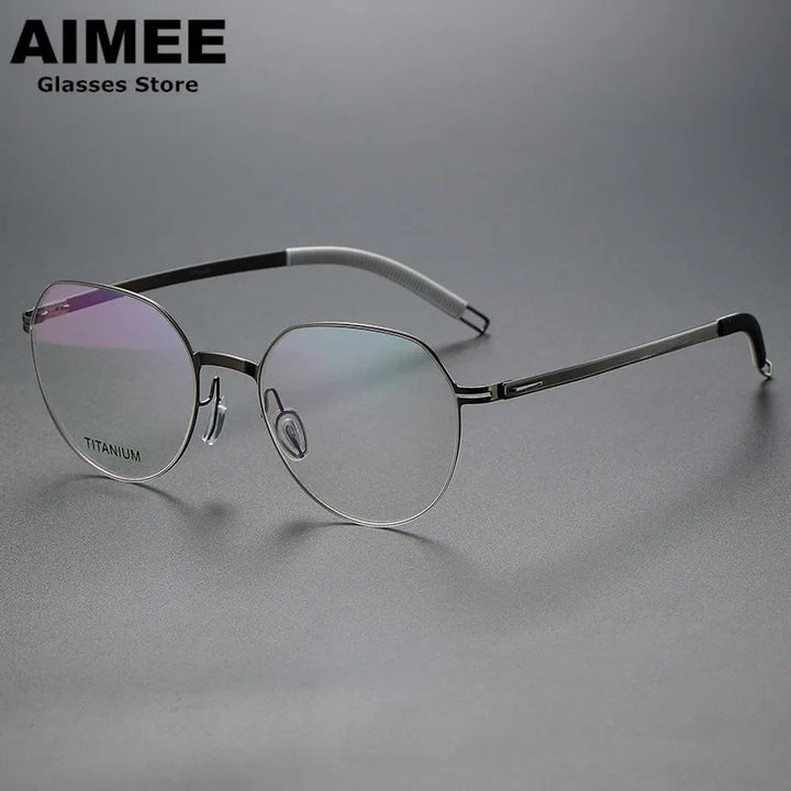 Aimee Women's Full Rim Oval Screwless Titanium Eyeglasses 44985