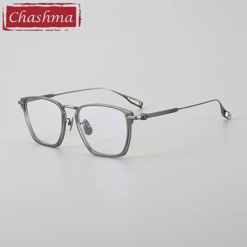 Chashma Unisex Full Rim Square Acetate Titanium Eyeglasses 24015