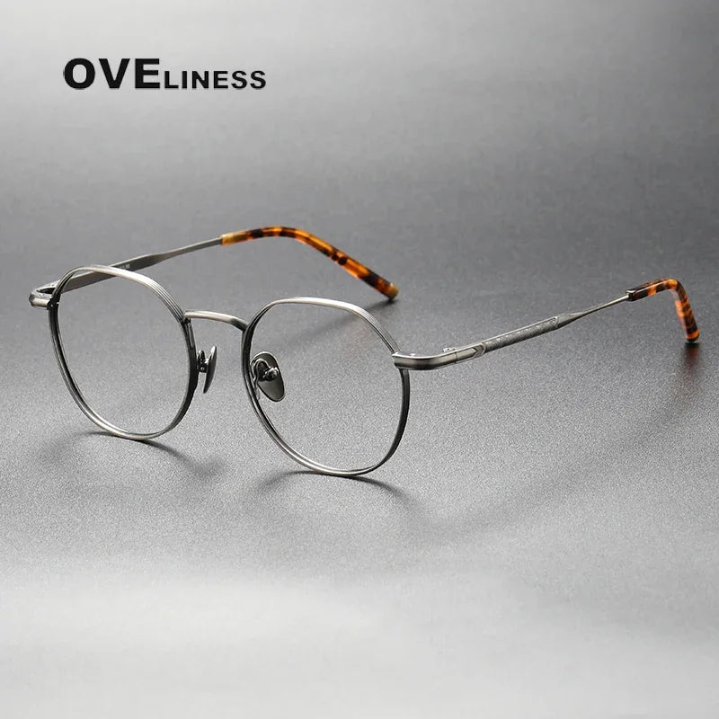 Oveliness Unisex Full Rim Oval Titanium Eyeglasses O1309 Full Rim Oveliness gun  