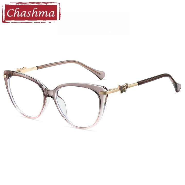 Chashma Ochki Women's Full Rim Cat Eye Tr 90 Alloy Eyeglasses 823005