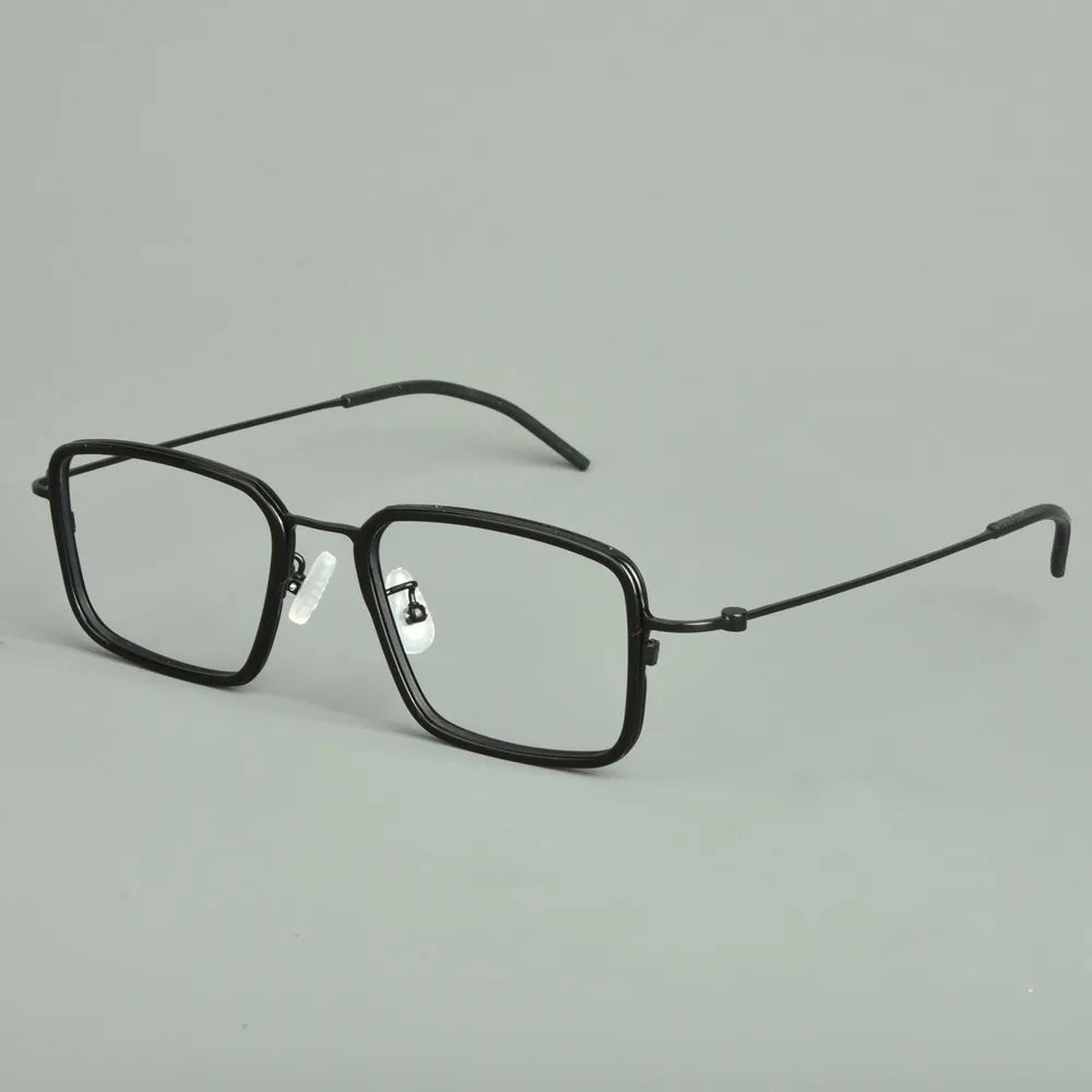 Aimee Unisex Full Rim Square Titanium Acetate Eyeglasses 14501 Full Rim Aimee Black  