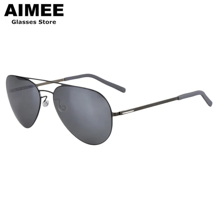 Aimee Women's Full Rim Oval  Double Bridge Titanium Sunglasses 198001