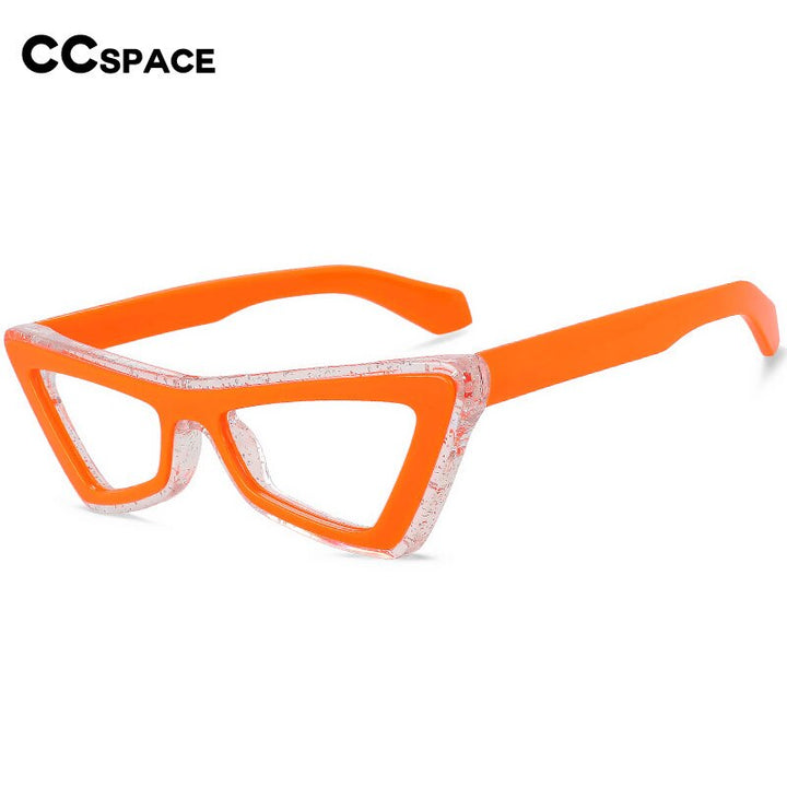 CCspace Unisex Full Rim Big Square Cat Eye Acetate Eyeglasses 56008 Full Rim CCspace   