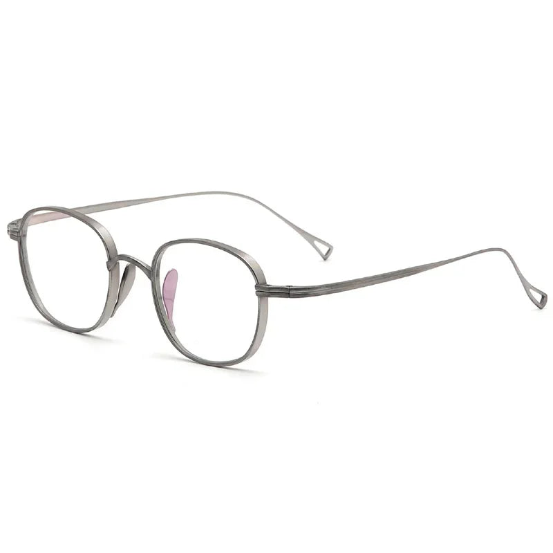 Aror Women's Full Rim Oval Square Titanium Eyeglasses 494132 Full Rim Aror Silver