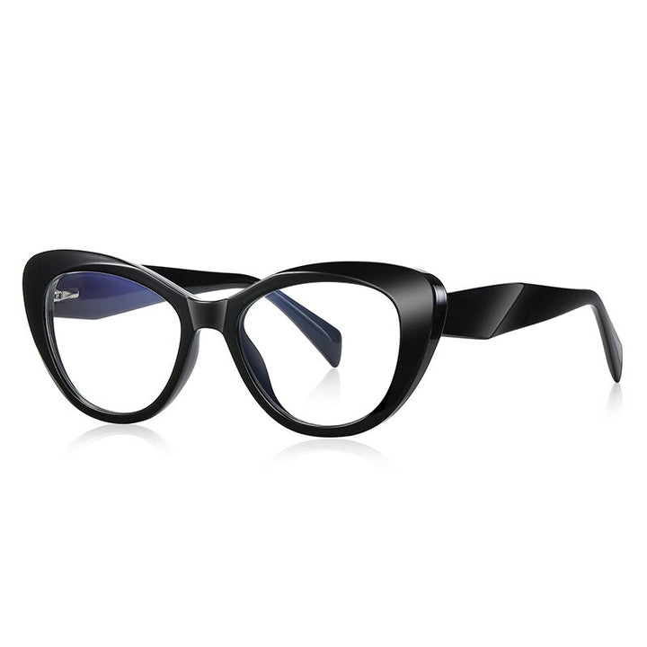 CCSpace Women's Full Rim Square Cat Eye Tr 90 Titanium Eyeglasses 56757 Full Rim CCspace C1Black  