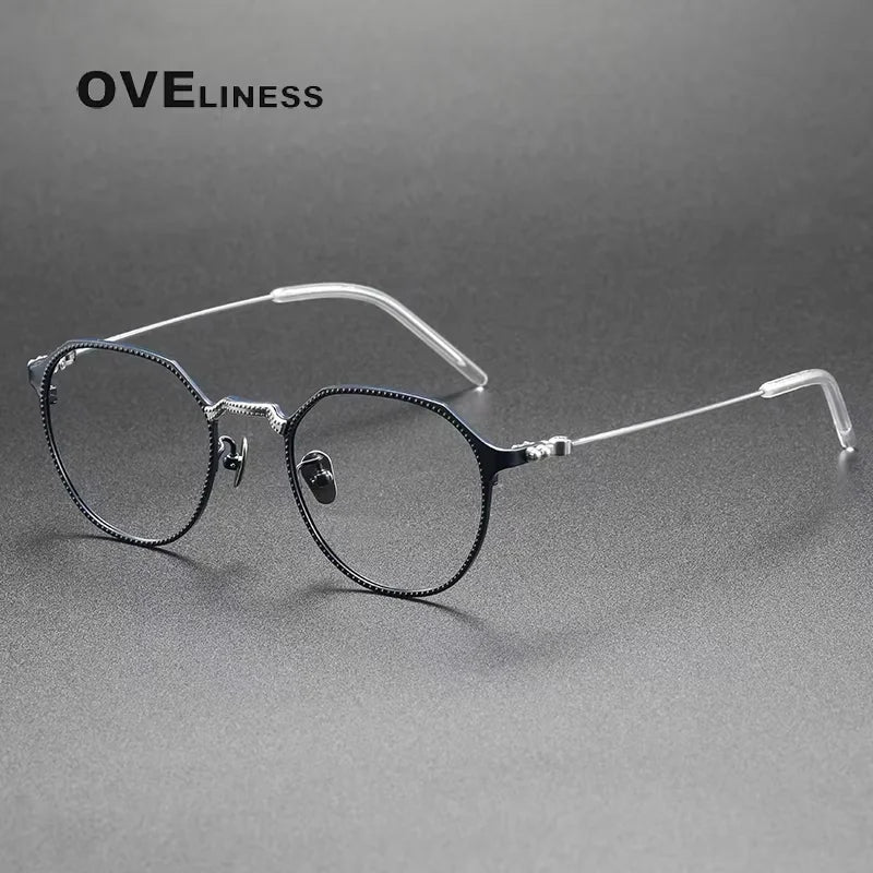 Oveliness Unisex Full Rim Flat Top Square Titanium Eyeglasses 14121