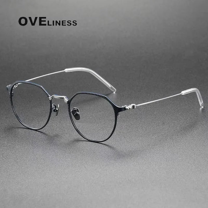 Oveliness Unisex Full Rim Flat Top Square Titanium Eyeglasses 14121