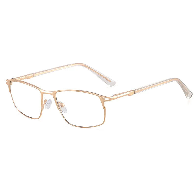 CCspace Unisex Full Rim Irregular Square Alloy Eyeglasses 301402 Full Rim CCspace Gold  