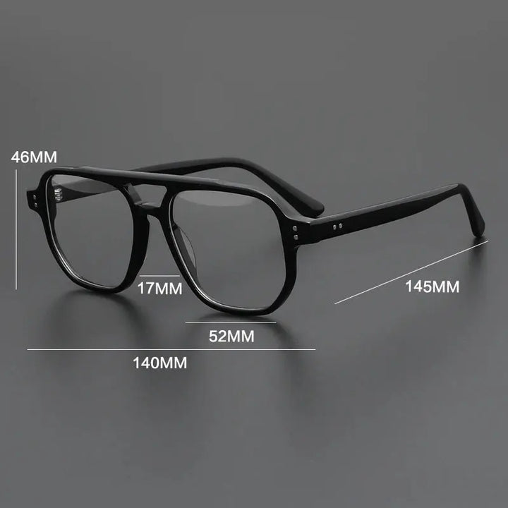 Gatenac Mens Full Rim Square Double Bridge Acetate Eyeglasses 671001 — view 2 | Gatenac at FuzWeb