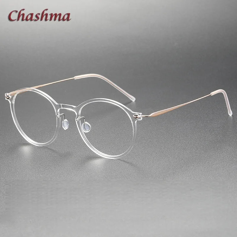 Chashma Ochki Women's Full Rim Round Tr 90 Titanium Eyeglasses 886541