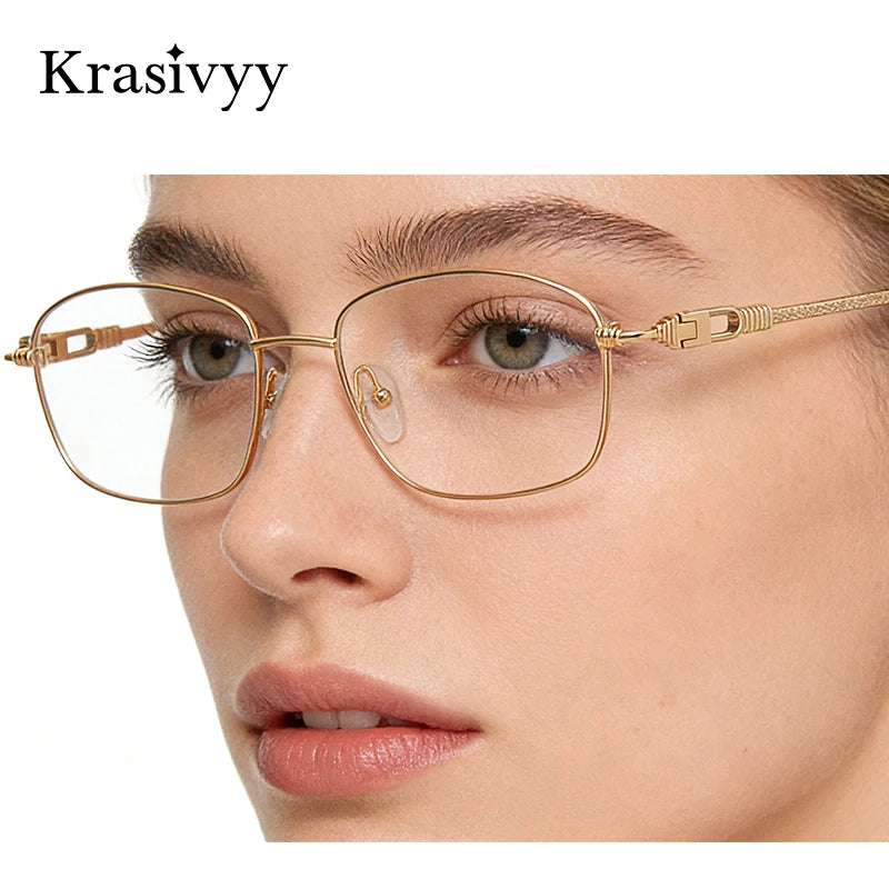 Krasivyy Unisex Full Rim Oval Beta Titanium Prescription Eyeglasses KR50029