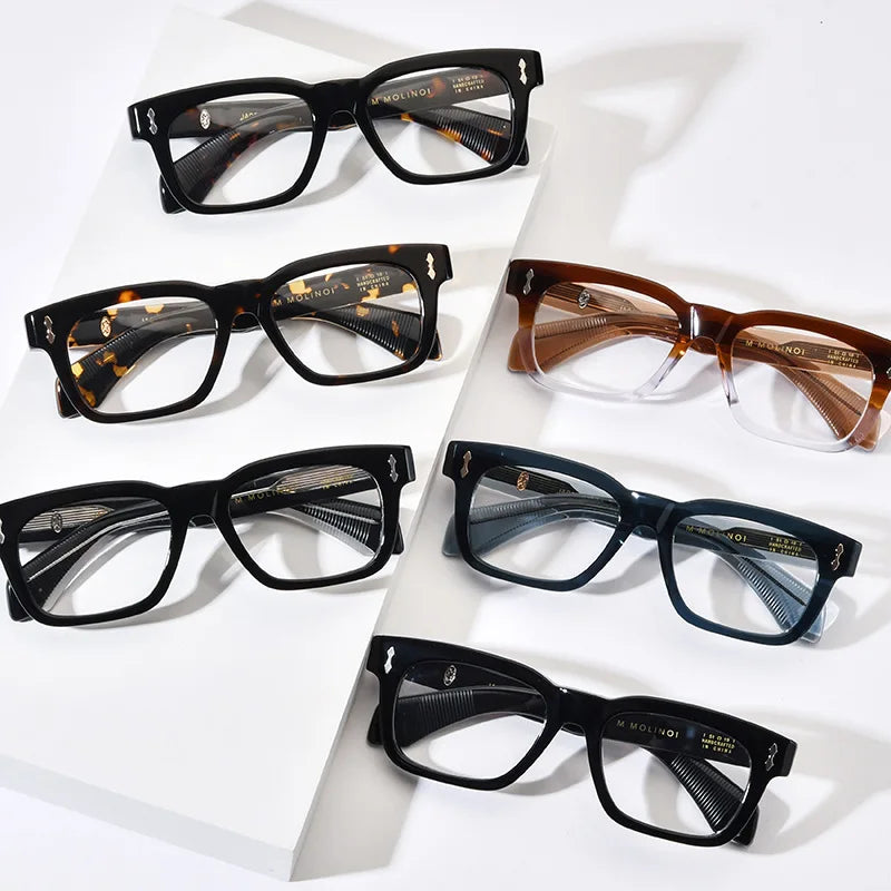 Nobler Women's Full Rim Brow Line Square Thick Acetate Eyeglasses 13619