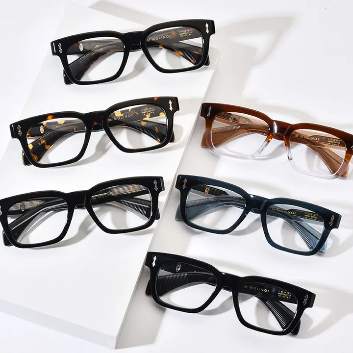 Nobler Women's Full Rim Brow Line Square Thick Acetate Eyeglasses 13619