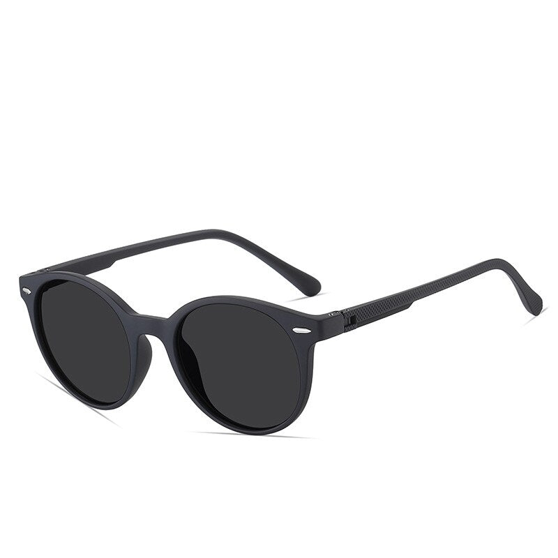 Yimaruili Unisex Full Rim Round Tr 90 Polarized Sunglasses C3008 Sunglasses Yimaruili Sunglasses Gray C2 Other 