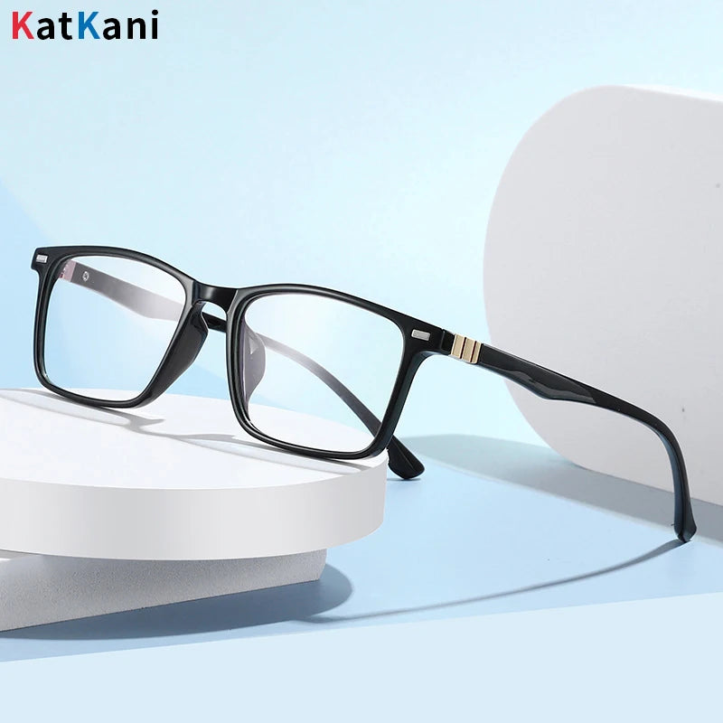 KatKani Men's Full Rim Square Tr 90 Eyeglasses 229224 Full Rim KatKani Eyeglasses   