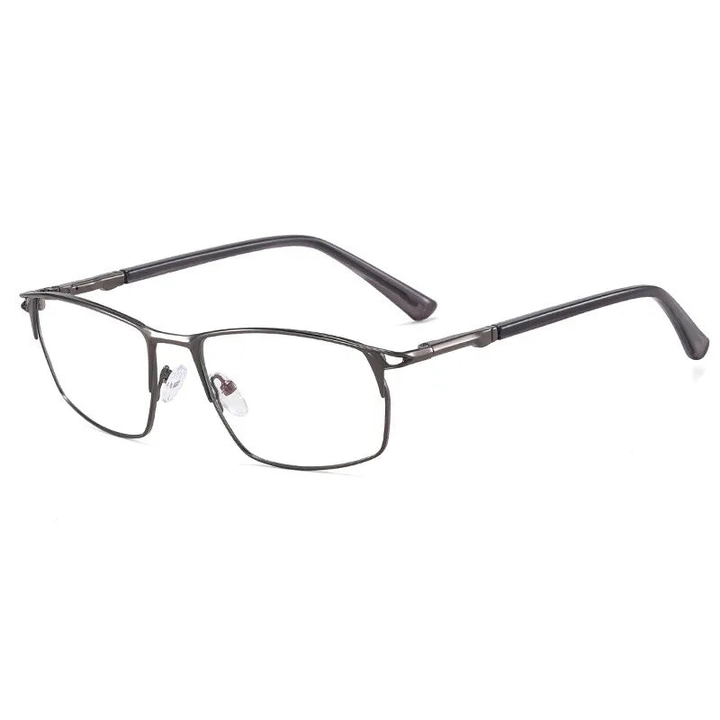 CCspace Unisex Full Rim Irregular Square Alloy Eyeglasses 301402 Full Rim CCspace BrightGun  