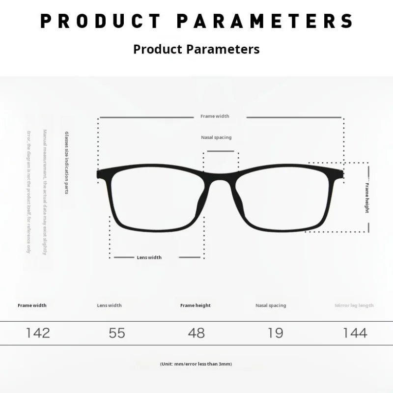 Xbora Unisex Full Rim Oval Double Bridge Tr 90 Alloy Eyeglasses 583015