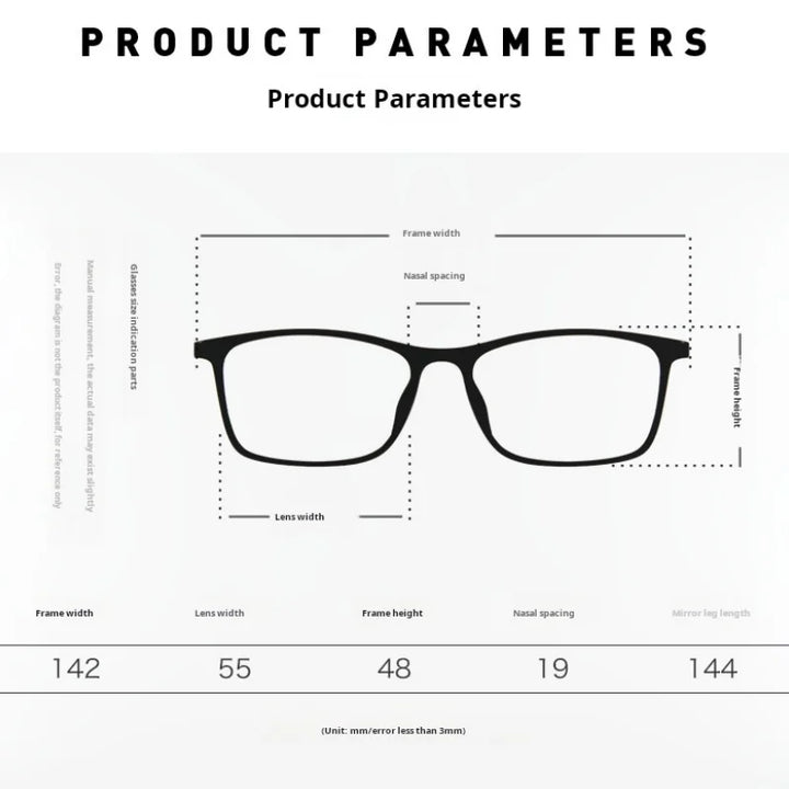 Xbora Unisex Full Rim Oval Double Bridge Tr 90 Alloy Eyeglasses 583015