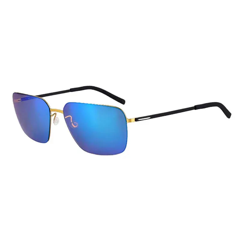 Bobbie 800131 Men’s Screwless Full Rim Square Titanium Sunglasses — view 1 | Bobbie at FuzWeb