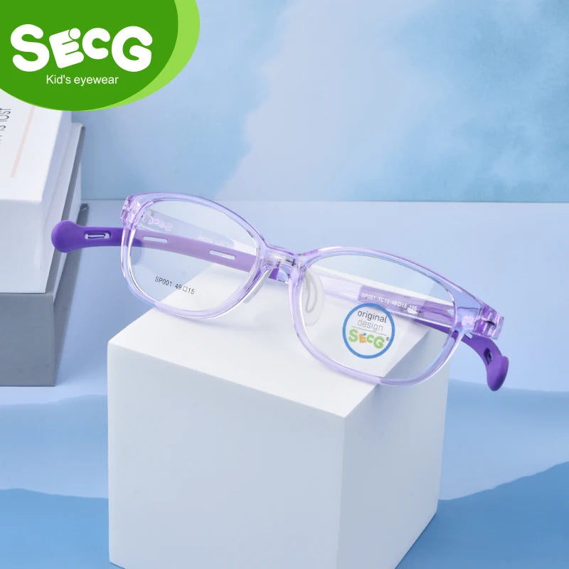 Secg Unisex Children's Full Rim Square Tr 90 Silicone Eyeglasses 19161 Full Rim Secg   