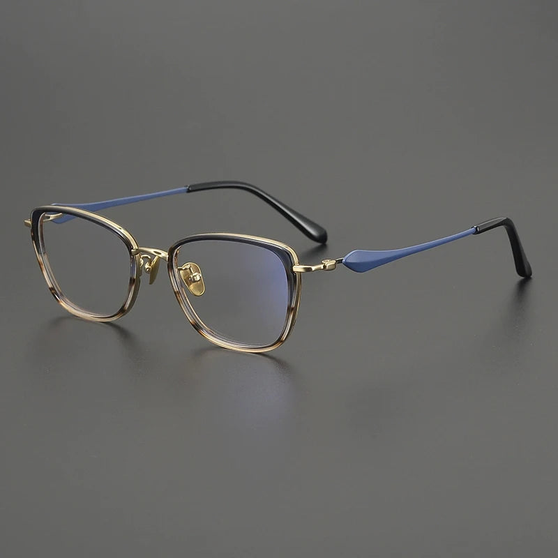 Gatenac Unisex Full Rim Cat Eye Acetate Titanium Eyeglasses Gxyj2027