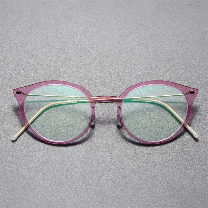 Aimee Women's Full Rim Cat Eye Acetate Titanium Eyeglasses 6548 Full Rim Aimee Pink  