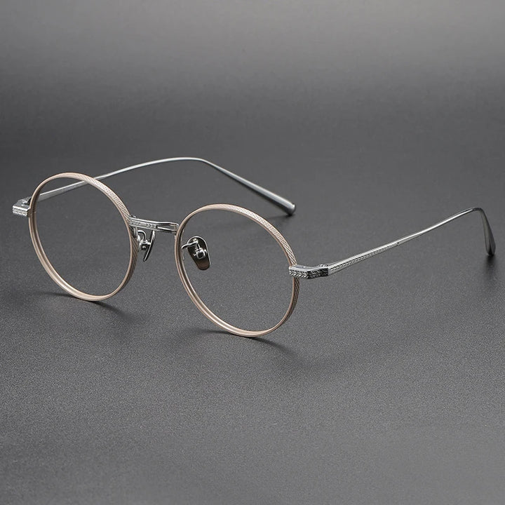 Black Mask Women's Full Rim Round Titanium Eyeglasses 77026