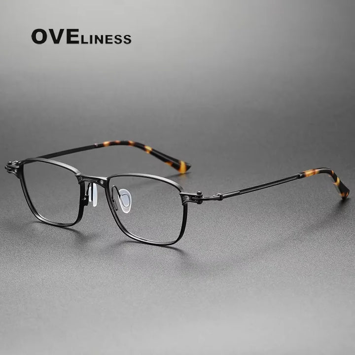 Oveliness Unisex Full Rim Square Acetate Titanium Eyeglasses 58902