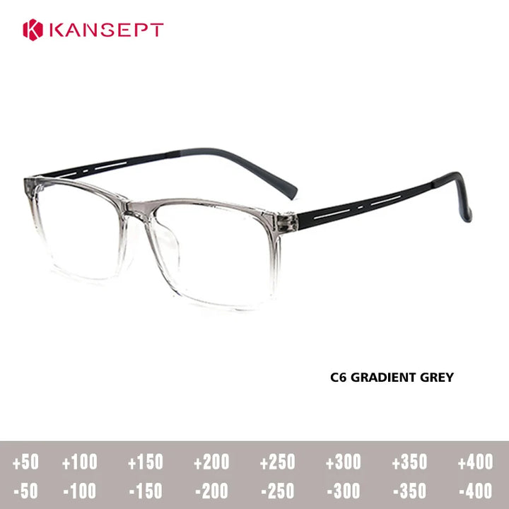 Kansept Unisex Full Rim Square Tr 90 Alloy Reading Glasses 88033