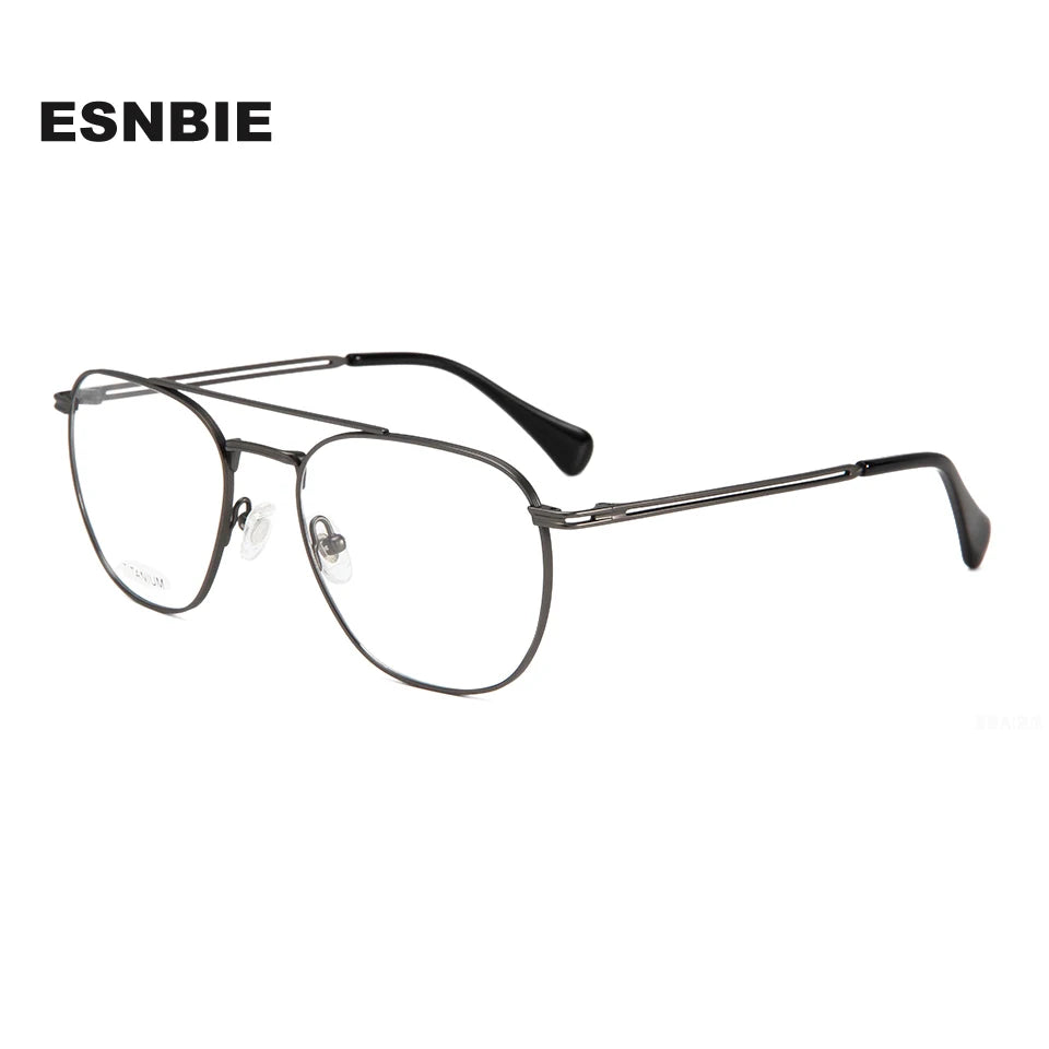 Esnbie Unisex Full Rim Pilot Titanium Eyeglasses 24ST129