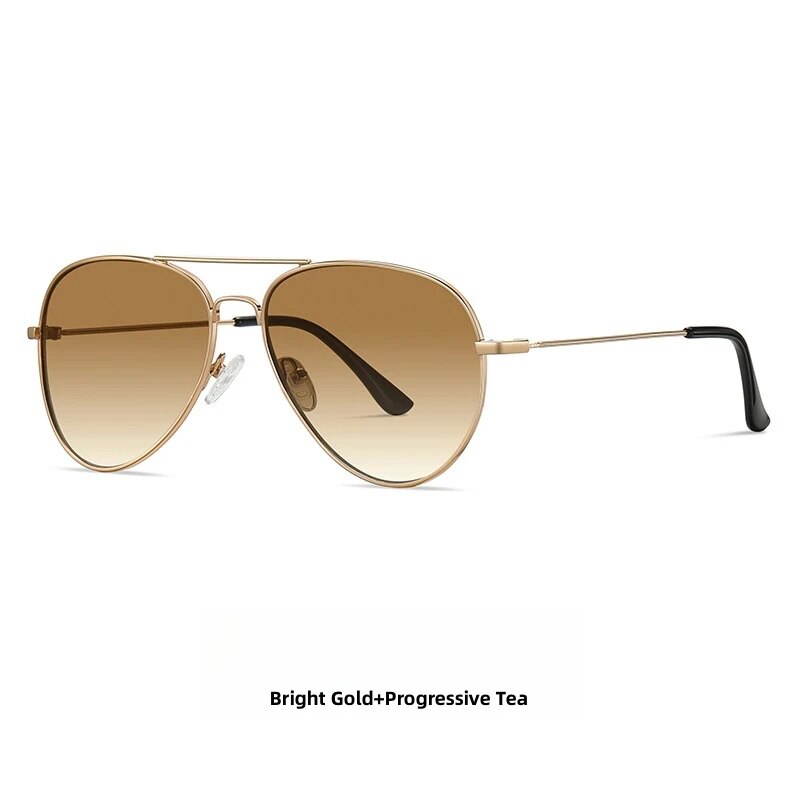KatKani Unisex Full Rim Oval Double Bridge Alloy Sunglasses S3025 Sunglasses KatKani Sunglasses Gold  
