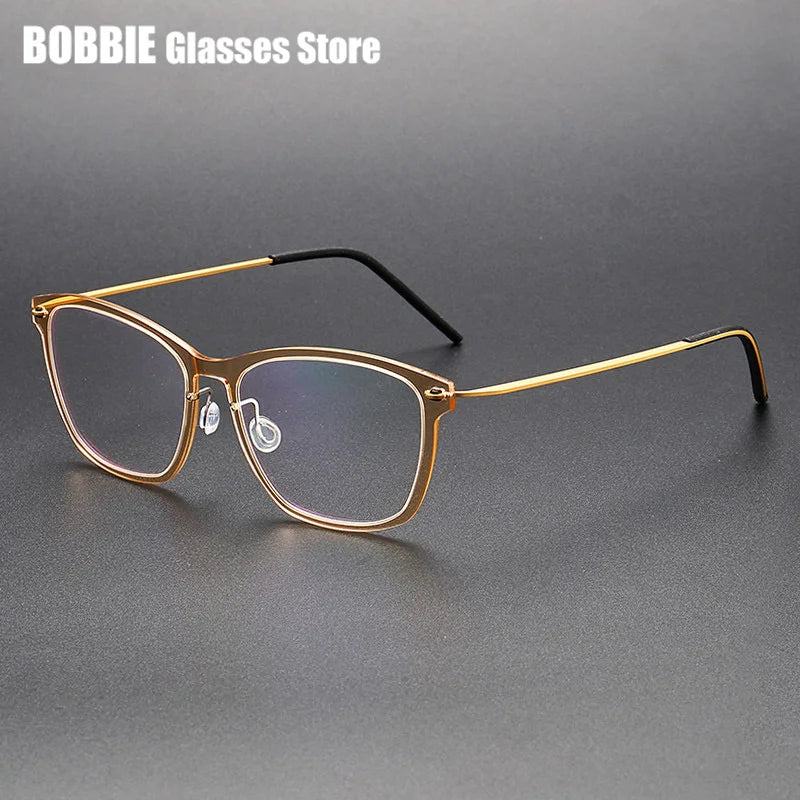 Bobbie Women's Full Rim Square Acetate Titanium Eyeglasses 652579
