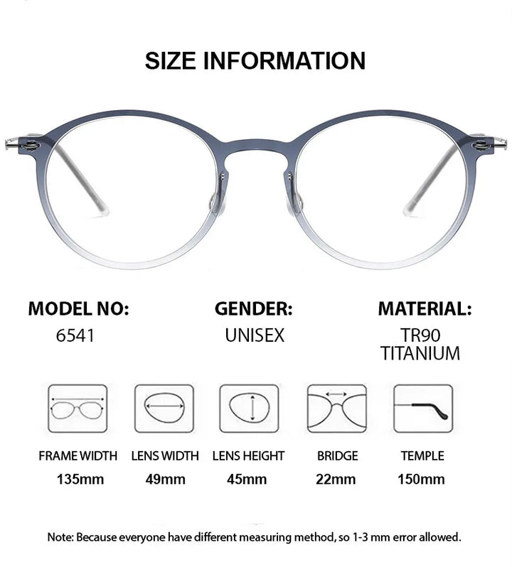 Chashma Ochki Women's Full Rim Round Tr 90 Titanium Eyeglasses 886541