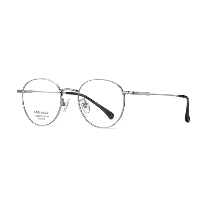 Ralferty Women's Full Rim Oval Round Titanium Eyeglasses R6220 Full Rim Ralferty C05 Silver CHINA 