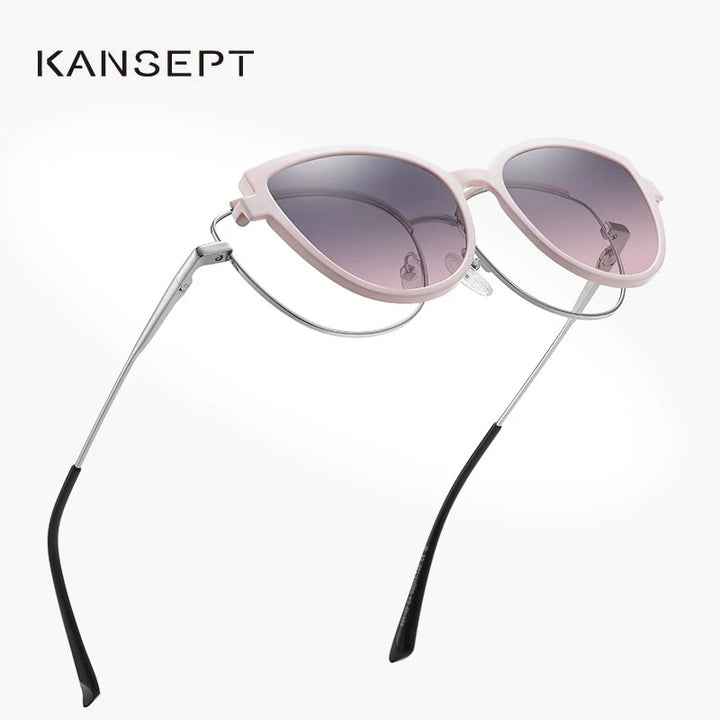 Kansept Women's Full Rim Cat Eye Stainless Steel Reading Glasses Clip On Sunglasses 5103 Reading Glasses Kansept   