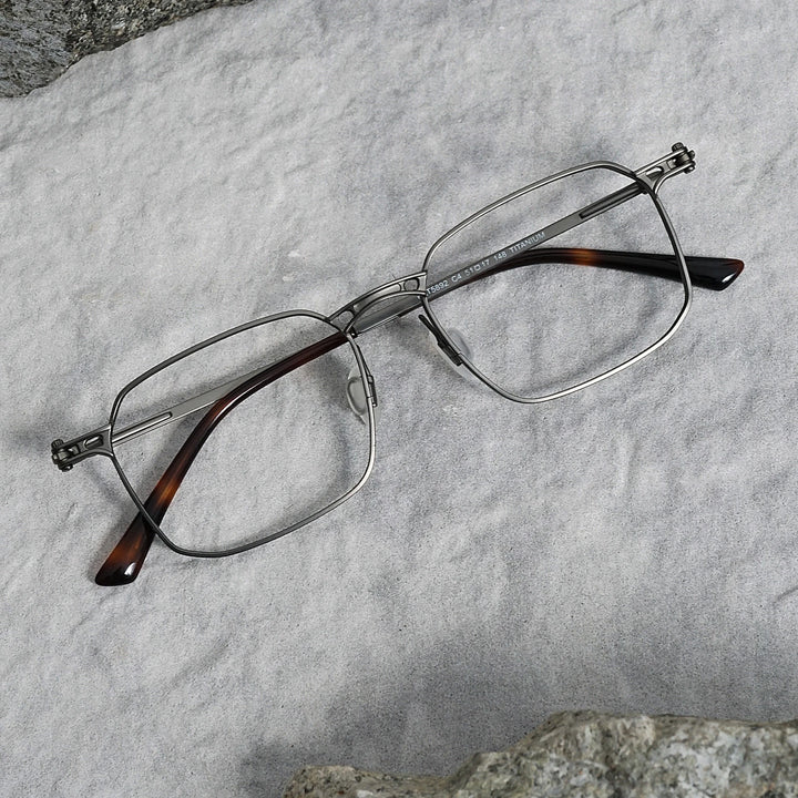 Black Mask Unisex Full Rim Big Square Titanium Eyeglasses 885892