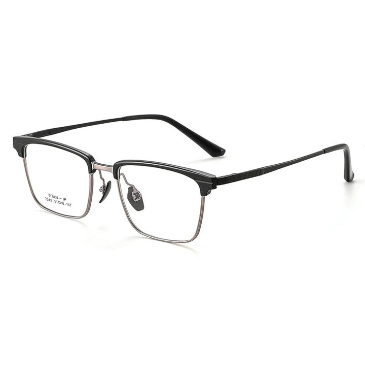 KatKani Unisex Full Rim Square Titanium Eyeglasses 7048 Full Rim KatKani Eyeglasses Pink Black  